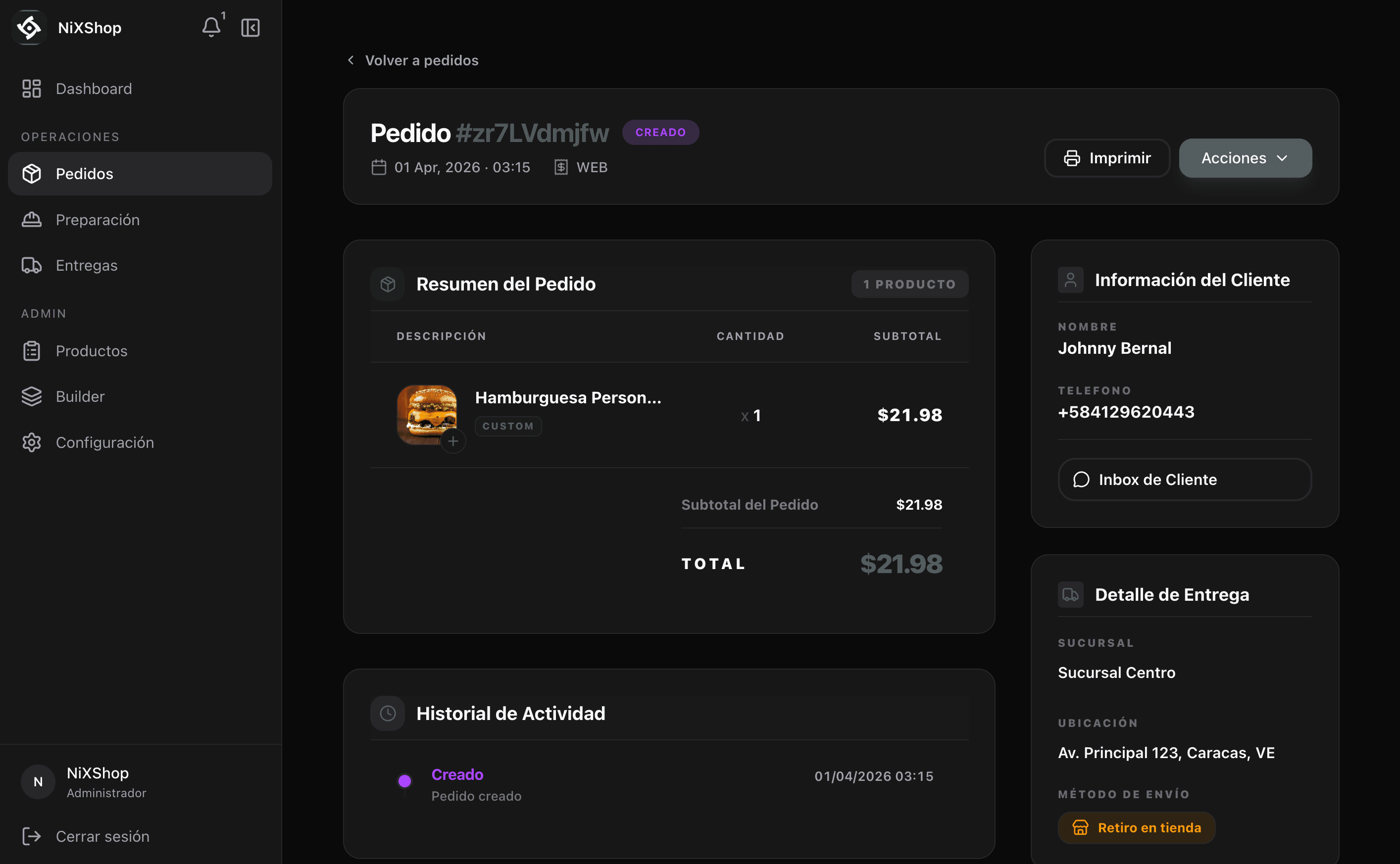 NixOrbit Dashboard interface